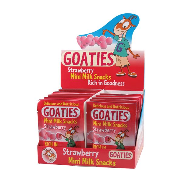 Goaties Mini Milk Snacks Strawberry 10.5g Sachets x 24 Display