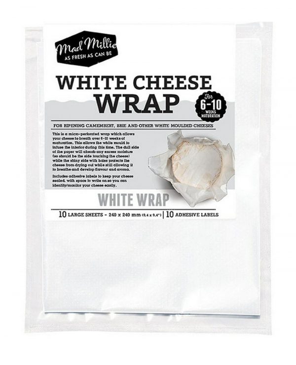 White Cheese Wrap (240x240mm sheets) x 10 Pack