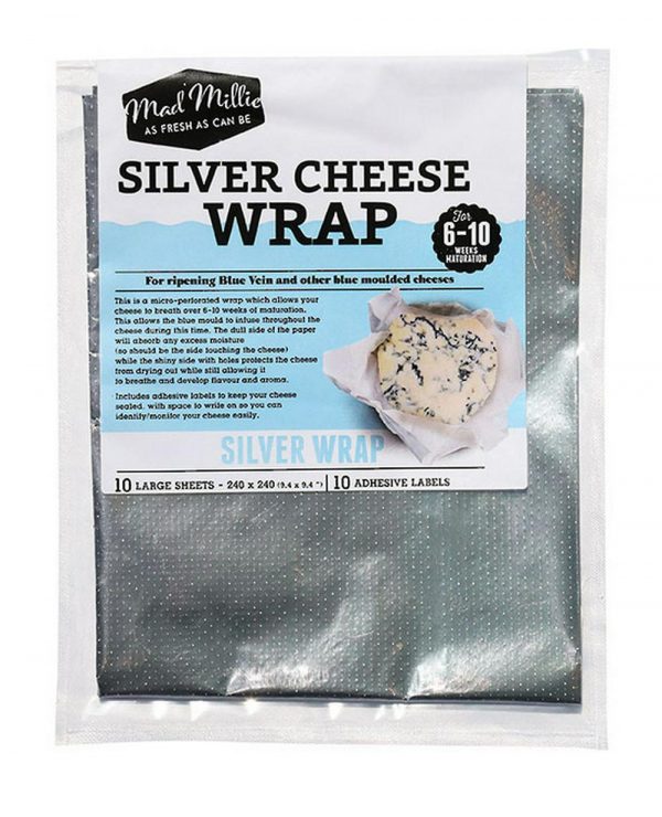 Silver Cheese Wrap (240 x 240 mm sheets) x 10 Pack