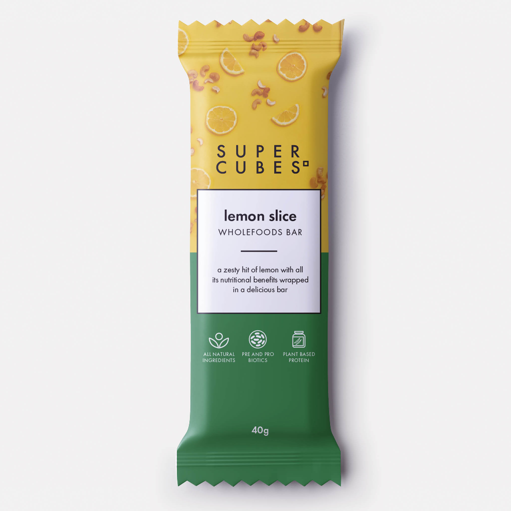 Super Cubes Lemon Slice Whole Food Bar 40g – Pinnacle Herbal